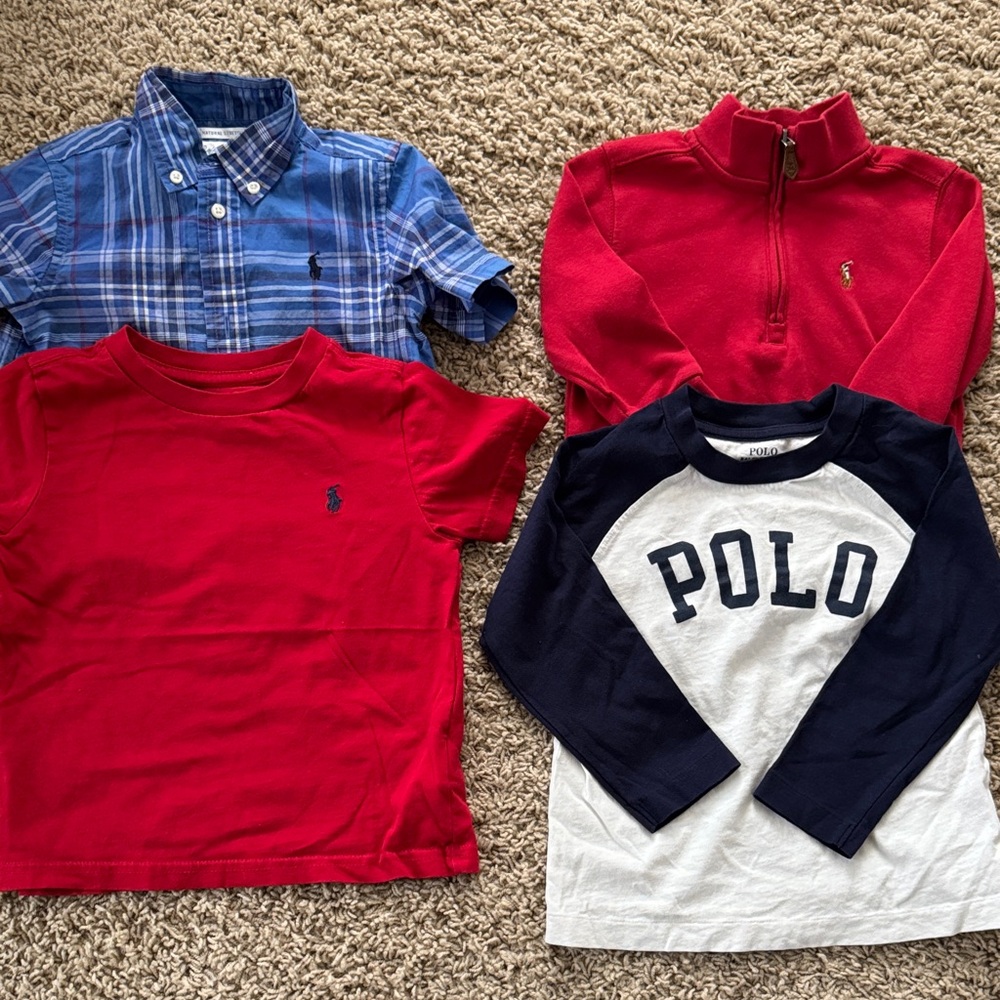 Polo by Ralph Lauren Kids' Blue Plaid and Red Shirt Collection